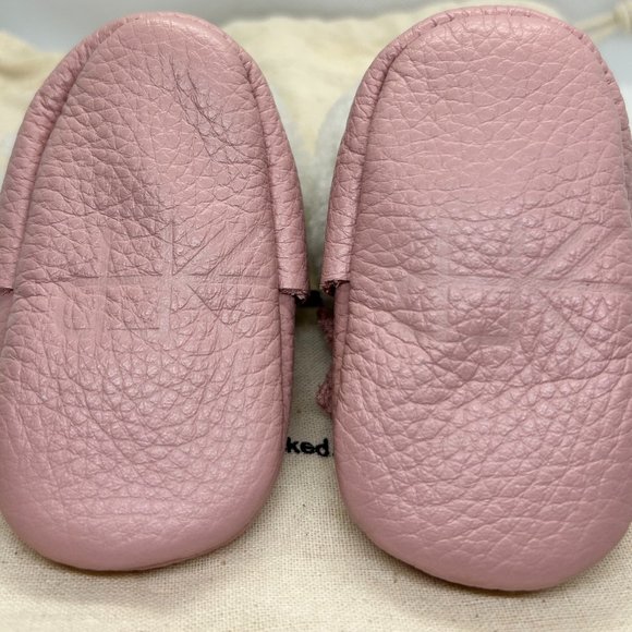 Newborn Blush Shearling Bow Moccasin - Size 0 - Picture 3 of 4